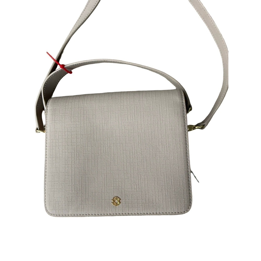 Dagne Dover gray Leather Crossbody Wallet | Turn Lock Closure